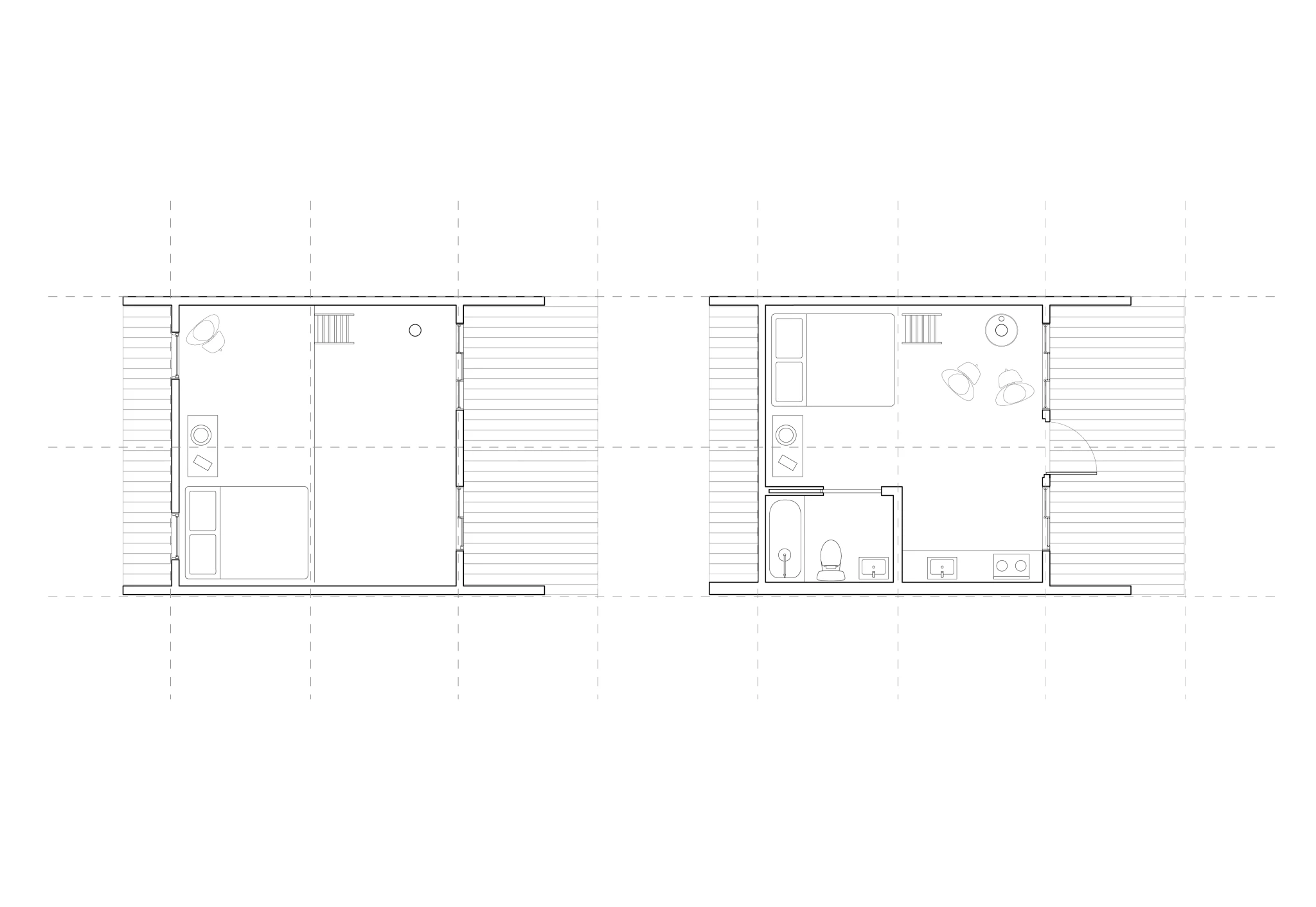 Floor plans of the TRAIL-FORM unit.